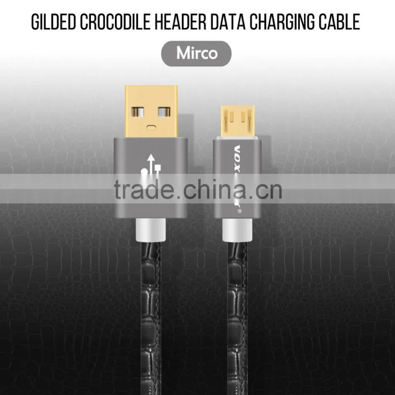 VOXLINK Crocodile Gold-Plated USB Sync Data Charger Cable Micro USB Cable