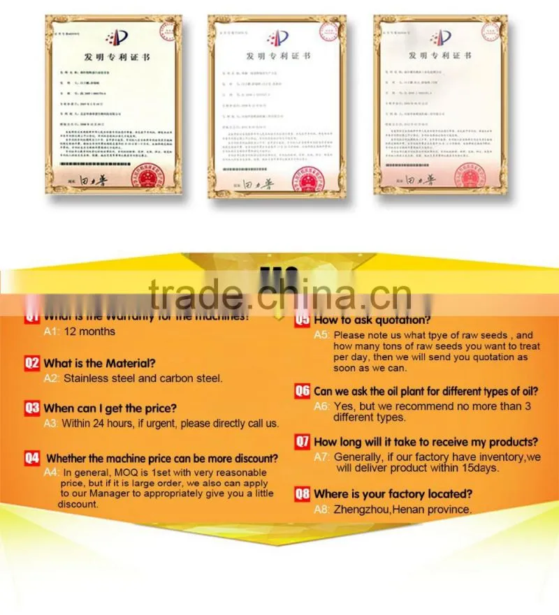 Automatic canola oil squeezing plant rapeseeds oil machinery manufacturers in China