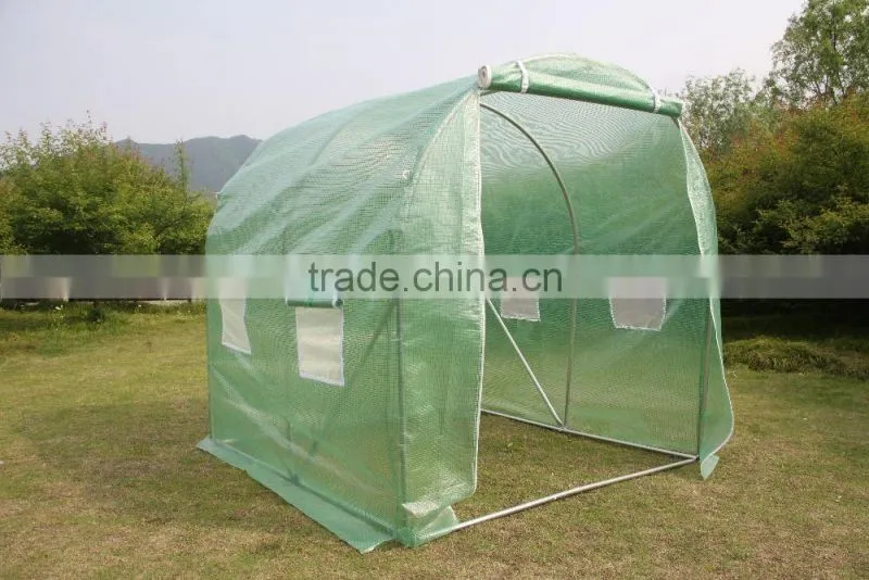 2x2x2M Polytunnel Greenhouse Fully Galvanized Steel Frame Garden Greenhouse