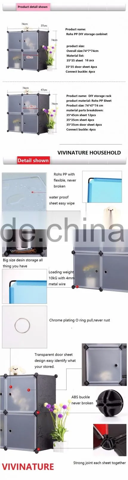 PP Plastic Wardrobes, organizers, cabinets/shelves
