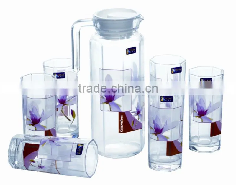New design glass water jug set Wholesale 7 pcs glass water set