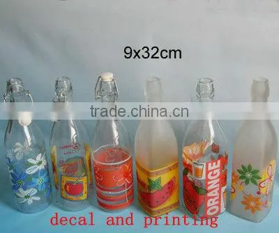 2016 1 liter swing top glass bottle with more colors/beverage bottle/drink bottle
