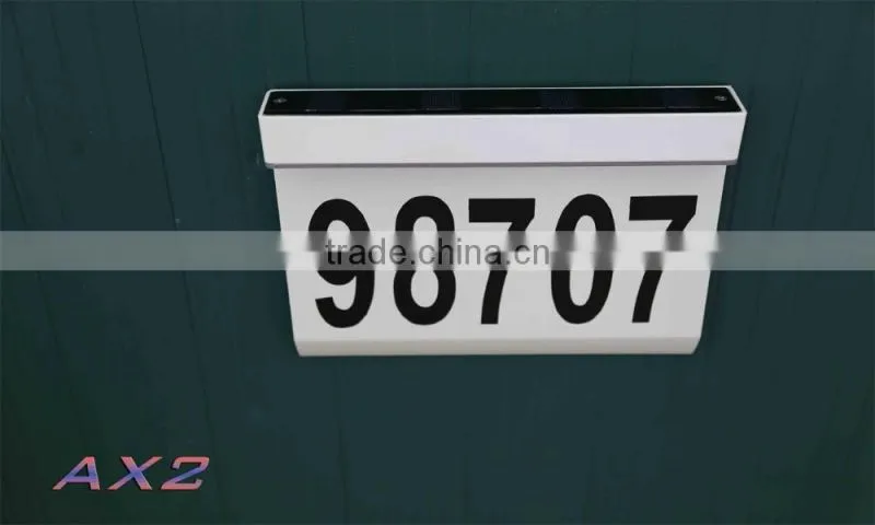 FQ-542 2016 New Environmental-friendly House Number Light,solar lighted address signs,doorplate light