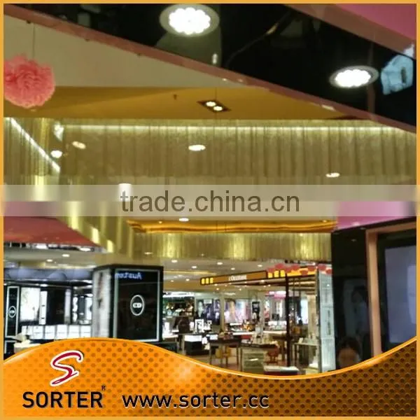 Metal coil drapery curtain member lounge screen room divider