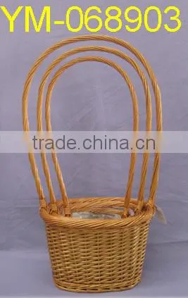 Natural Color Willow Flower Basket with Liner