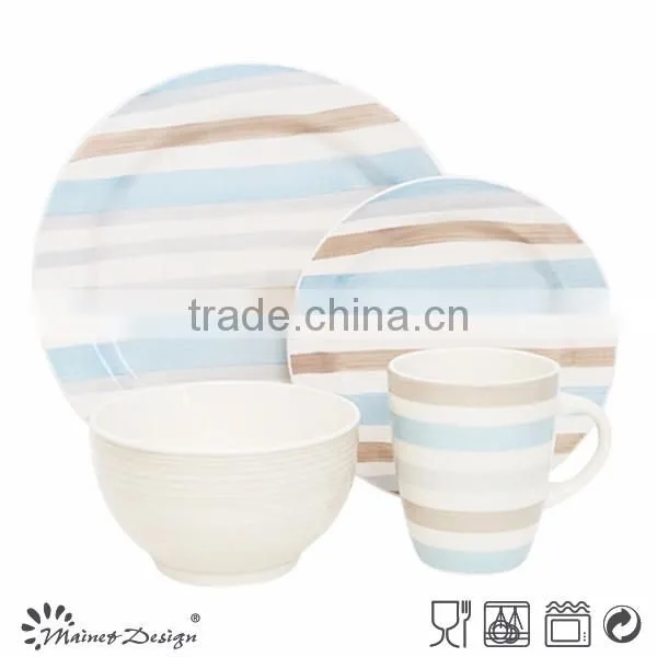 Ceramic stoneware hand painting color circle dinnerware set
