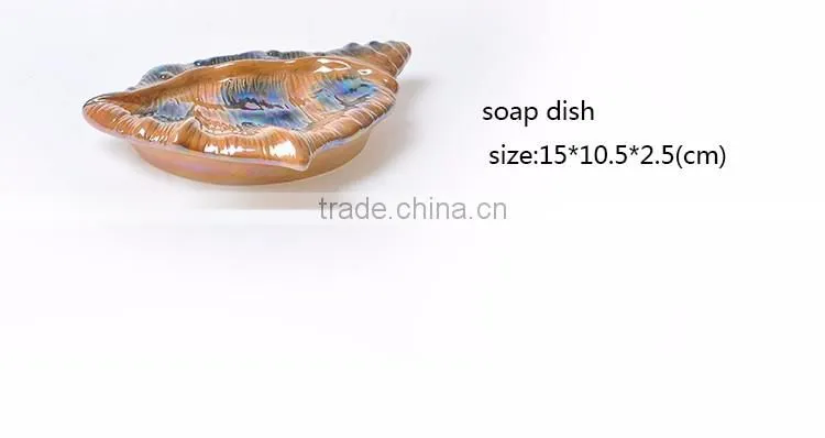 Hand painting pearl glaze conch bathroom fittings accessories