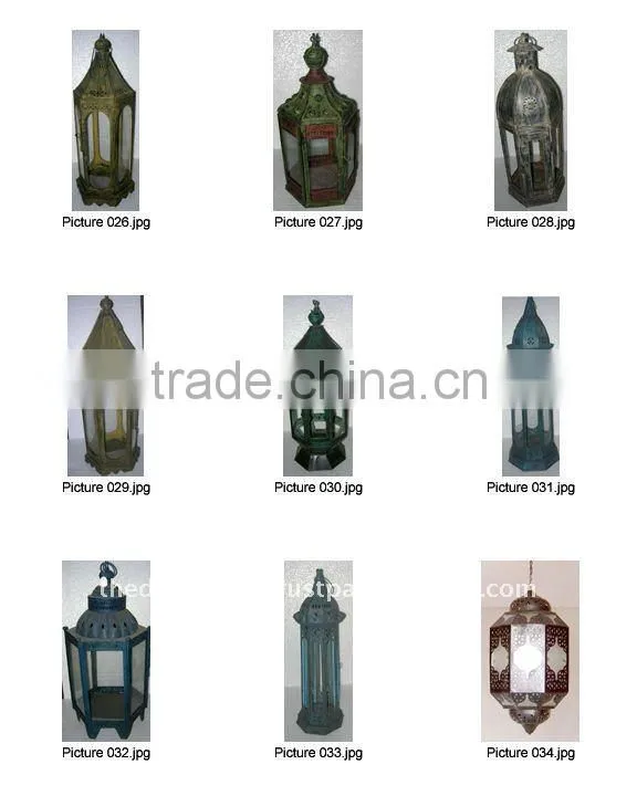 Antique Metal Hanging Indian Lanterns-C