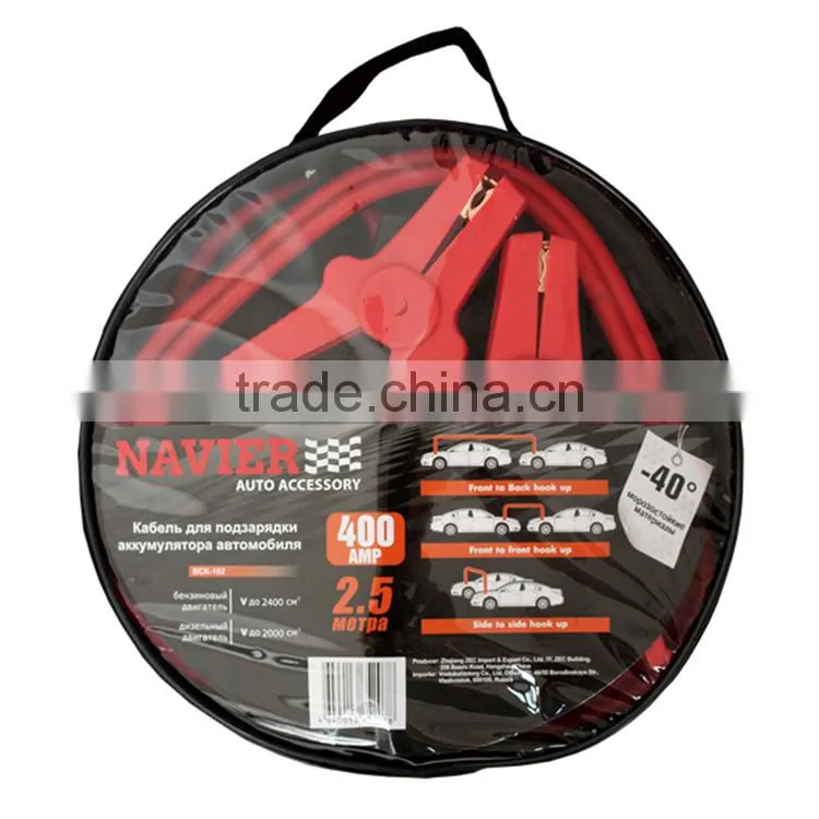 BCK-103 High quality strong power 500A 2.5m 8.2ft booster cable with big clip carry bag