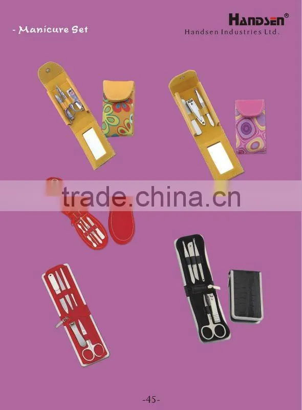 4pcs girl's manicure set with pu case