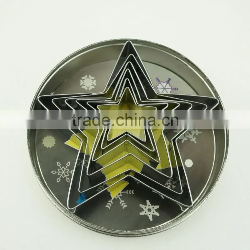 47023 6pcs five star shape stainless steel cookie cutter set