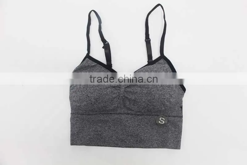 Removable pad ladies sports bra with adjustable strap