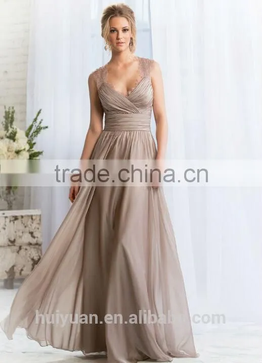 new designer deep v neck chiffon A-line embellished dress backless