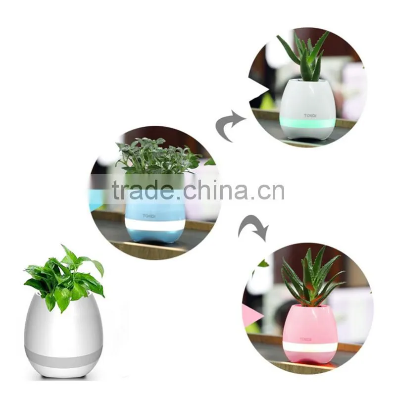 Touching Flower Singing Plant Interaction Bluetooth Speaker LED Smart Music Flowerpot