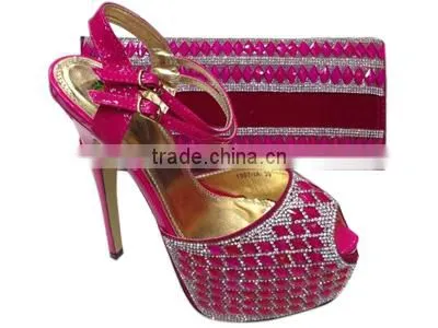 2015 Wholesale High Heel African Shoes And Bags Dress Shoes And Matching Bags MG0011