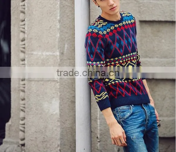 Korean design men knitwear pullover winter mens sweater
