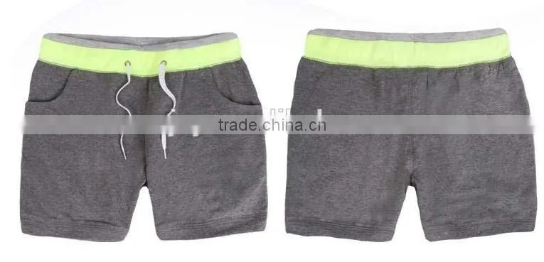 Slim grey customized sports running shorts with drawstring