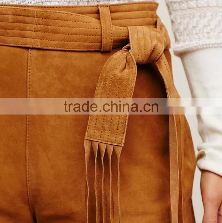 EY0592P 2016 Latest High Waisted Shorts Suede Shorts for Women
