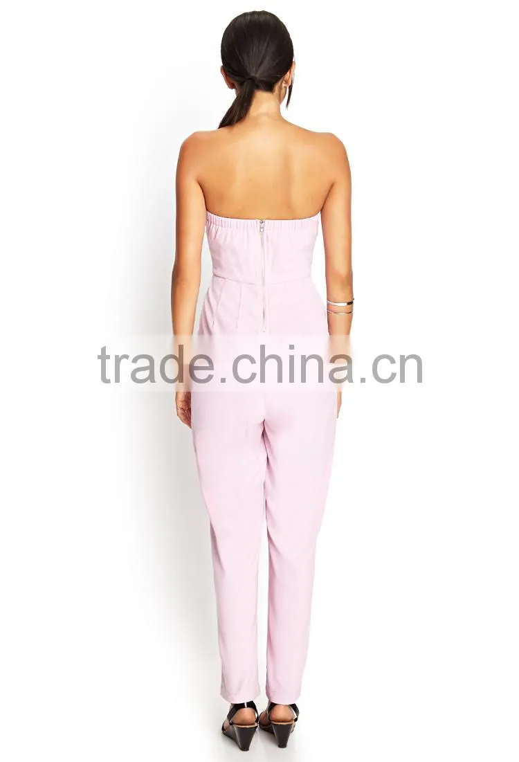 2015 Fashionable Strapless Wide-Leg Jumpsuit for women OEM clothing China