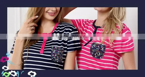 Make to order summer fancy designs stripe cotton long pants women pajamas