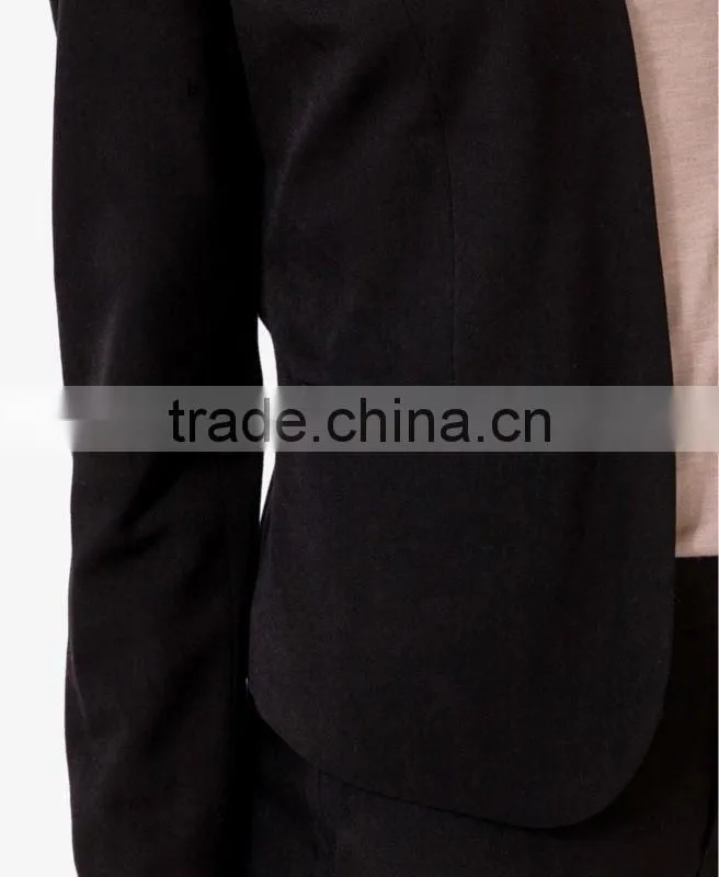 Casual Ribbed Collar Blazer