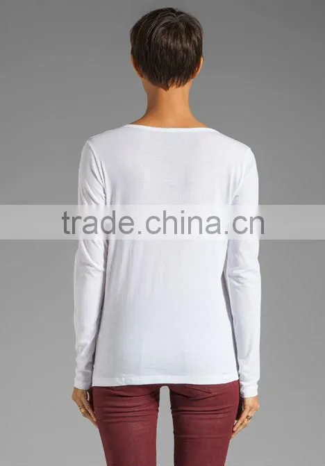 long sleeve blank tee shirts woman
