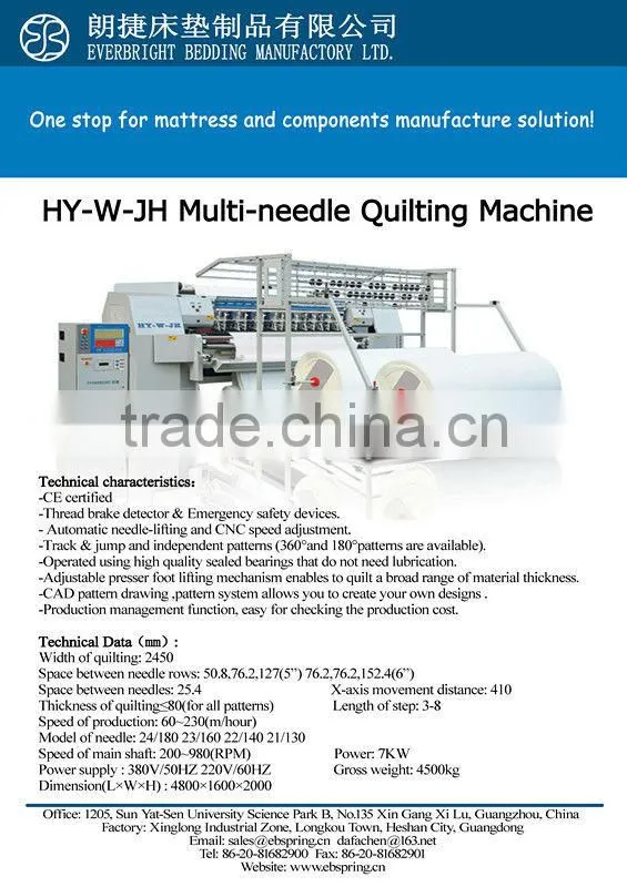 Best Quality Multi-needle Quilting Machine Mattress Making Maching
