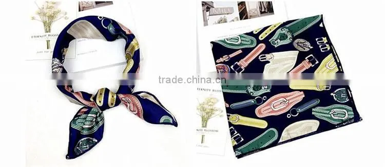 Customized Fashion High Quality Ladies Silk Scarf 50*50
