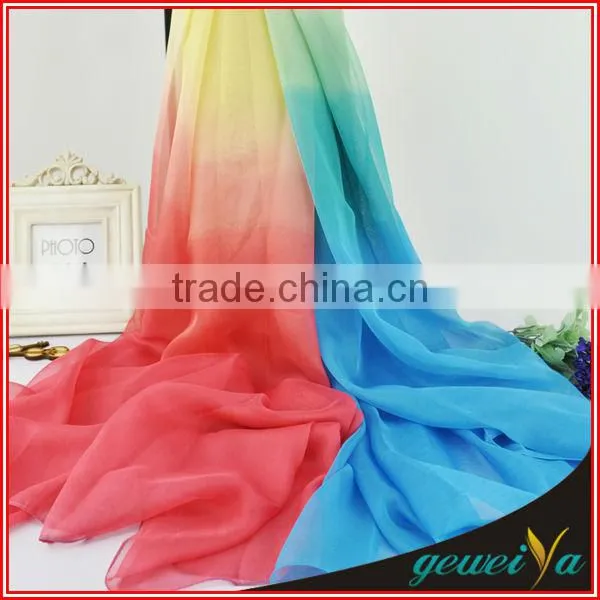 Gradient Color Infinity Chiffon Shawl
