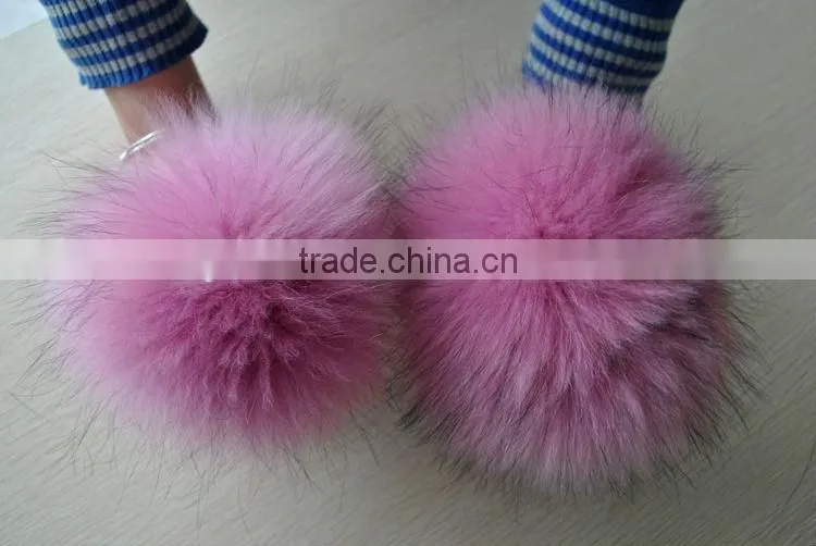 YR892 Hot Hot Cute Raccoon Fur Pom Poms Fur Balls