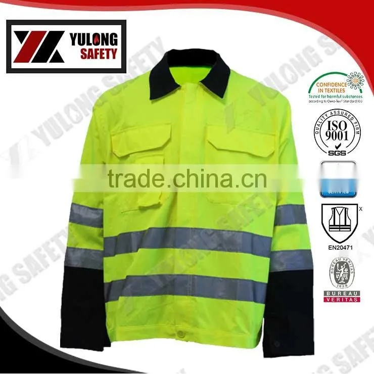 Wholesale OEM Service EN20471 Standard High Visibility 3M Reflective Safety Jacket Used In Railway