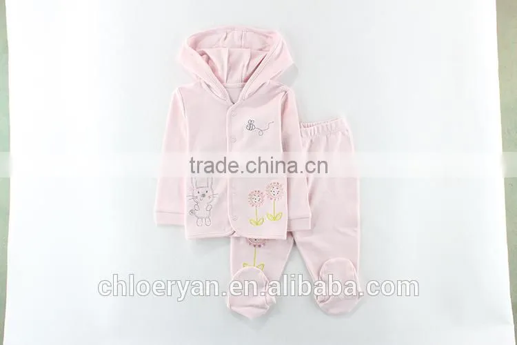 100% cotton long sleeve clothes baby girl sleep pink infant wear