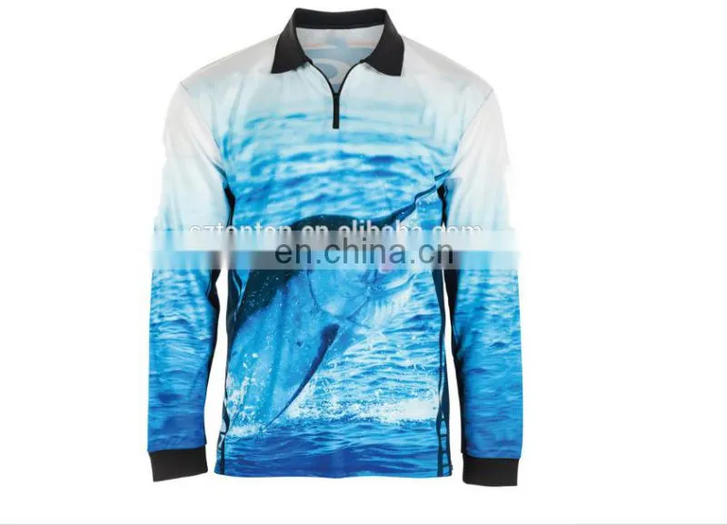 OEM Round Neck Fishing Shirts&polyester fishing shirt&quick dry fishing shirts