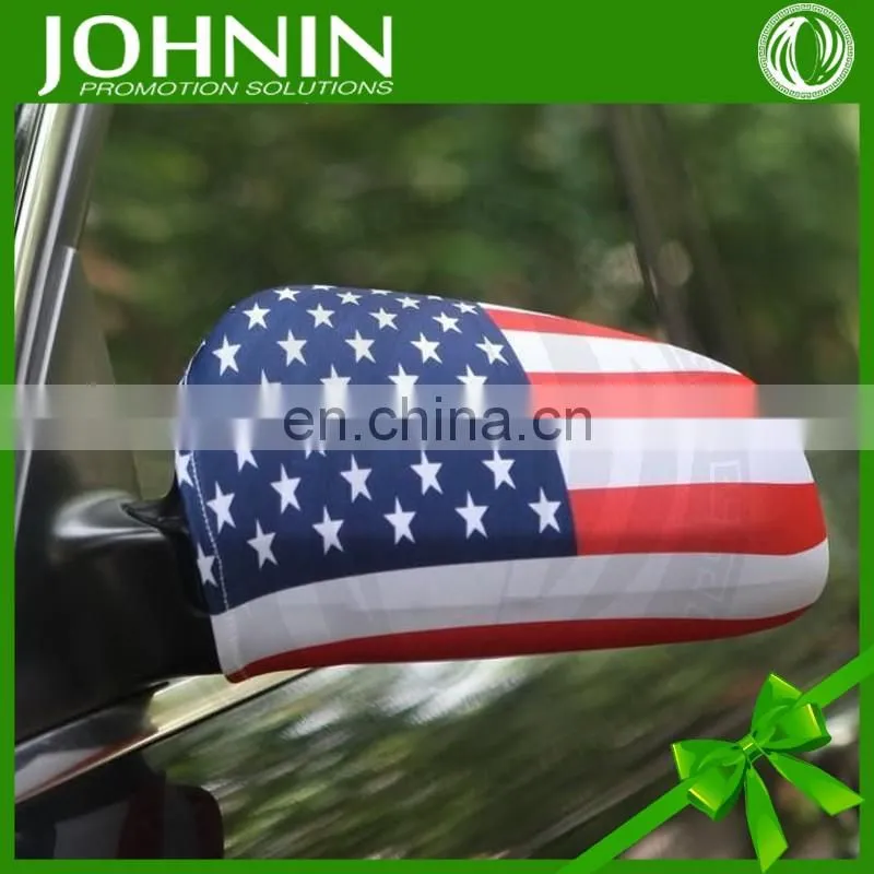 custom polyester promotional cover sock car mirror flag for advertis