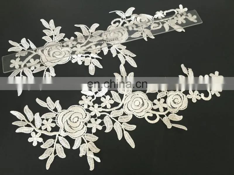2017hot sale fashion flower lace applique for wedding dress