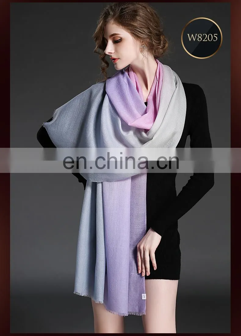 Winter scarf 100% wool gradient lady scarf wholesale scarf purple