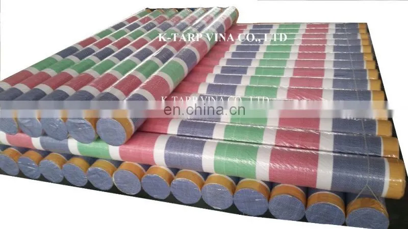 BLUE WHITE BLUE STRIPE PE TARPAULIN 100GSM