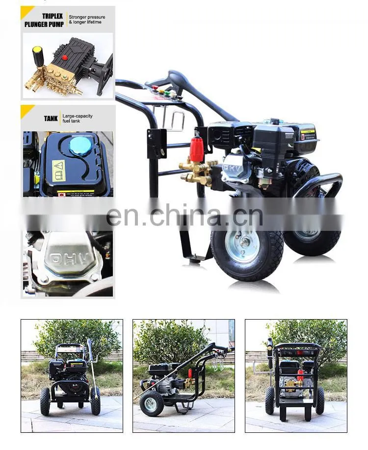 BISON CHINA Gasoline Car Washing Equipment 6.5HP High Pressure Washer Cleaner