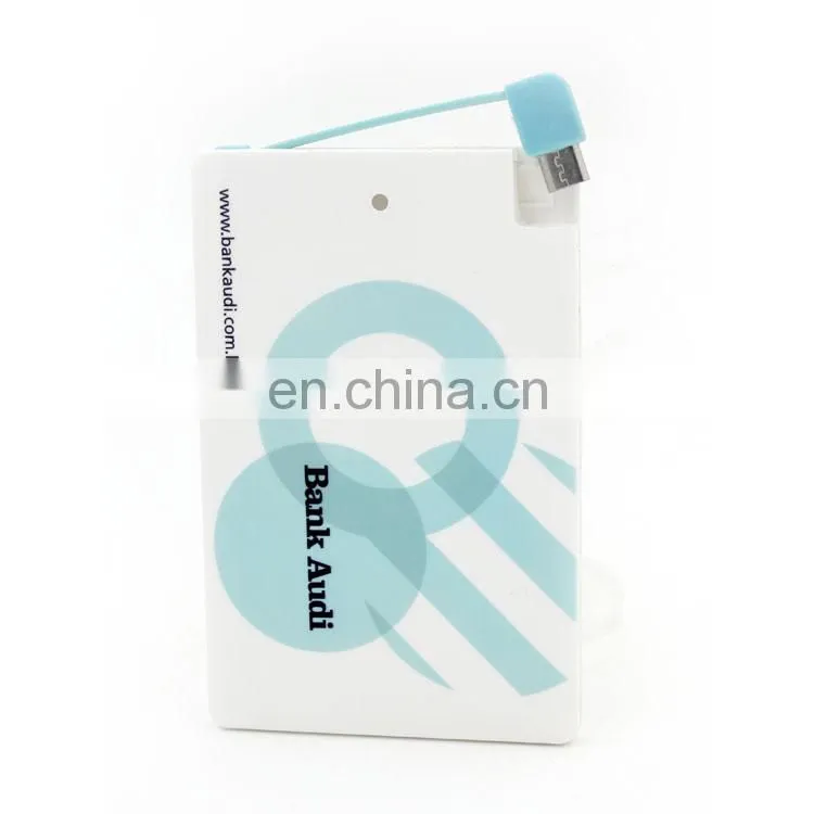 Trending Product Super Slim 2500mah Custom Logo Credit Card Power Bank