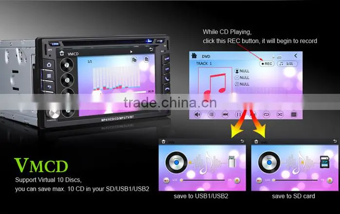 Erisin ES7610M 6.2" 2 Din Autoradio DVD GPS with SWC Bluetooth