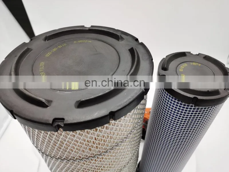 High quality excavator air filter 600-185-3110+600-185-3120 AF25492+AF25491 FOR PC210-6 PC200-7 PC210-7