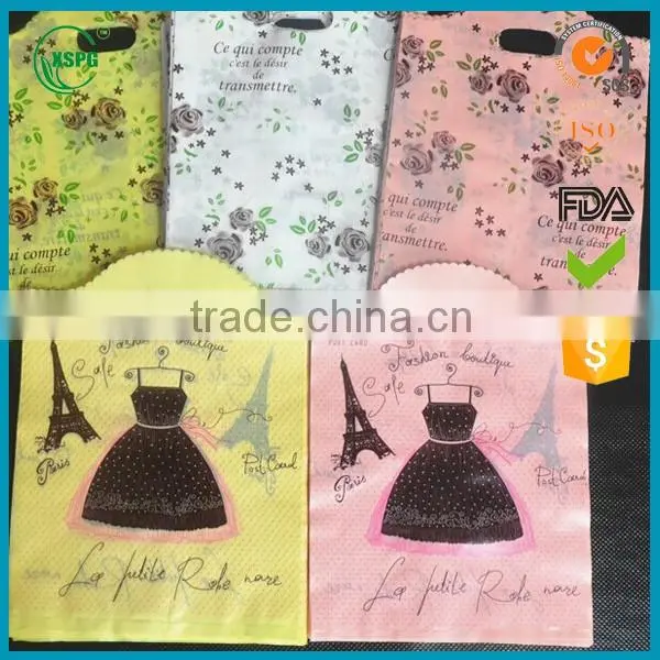 customized printing handle die cut plastic pe shopping bag