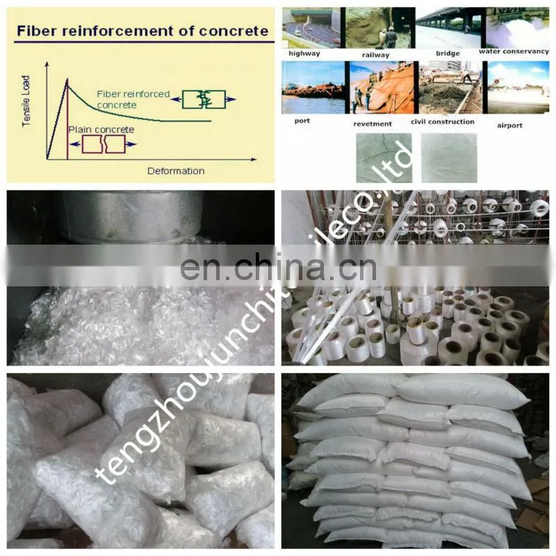 100% PP Material and Cement and Concrete Use 9 mm Fiber