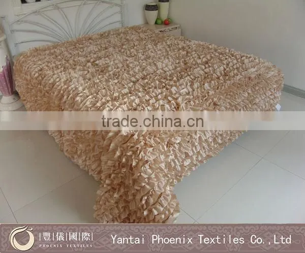 3D hotel satin bedspread set