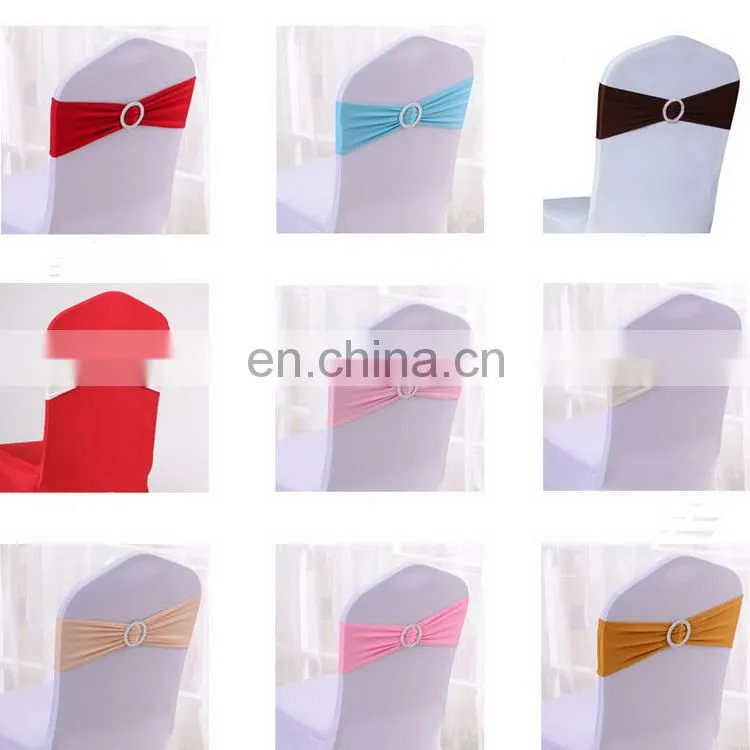 Ready Stock 24 Colors Spandex Wedding Chair Sashes With Buckle Slider