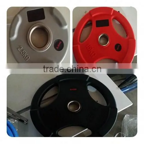 Home gym equipment PU weight plate barbell weight plate