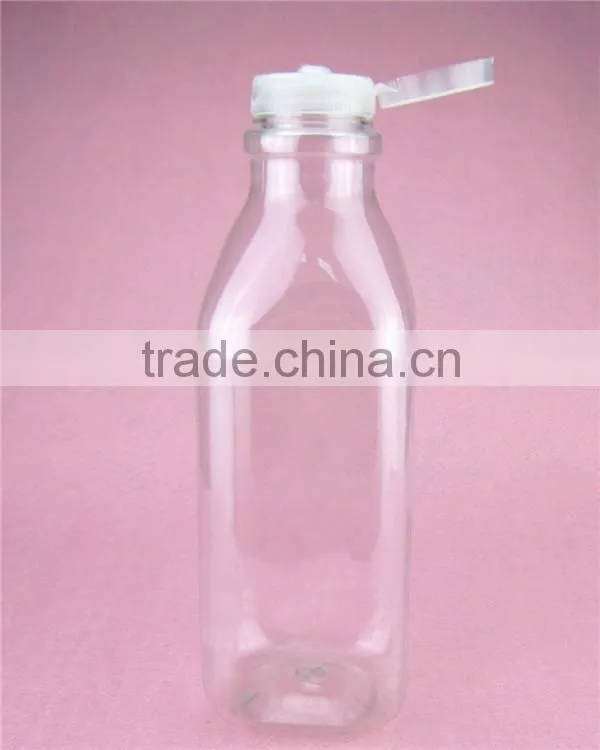 27oz 780ml clear square food grade plastic pet milk bottle for sale