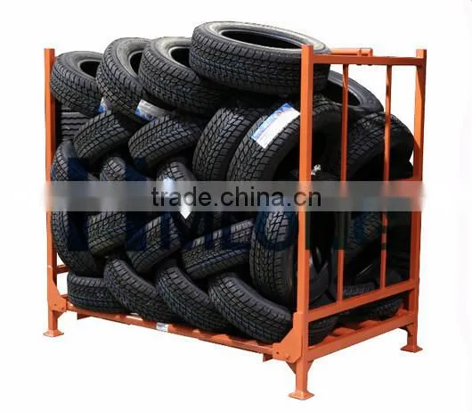 Warehouse folding metal truck spare tire rack