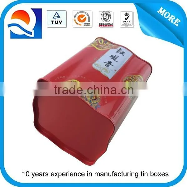 Lovely food-grade airtight irregular tea tin box airtight tea tins