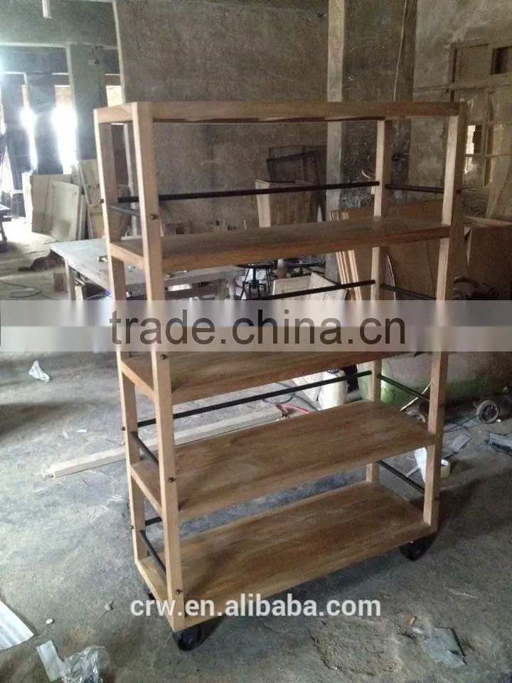RE-1523 vintage industrial furniture metal frame shelf
